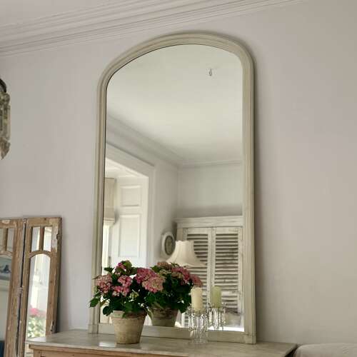 Large antique French painted mirror