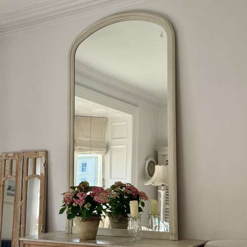 Large antique French painted mirror