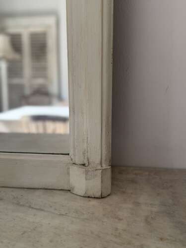 Large antique French painted mirror