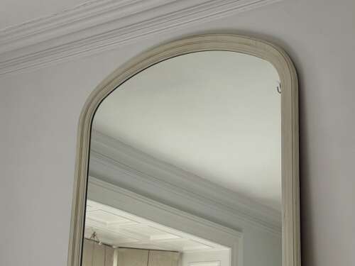 Large antique French painted mirror