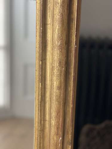 Antique French gilt rectangular mirror c1800 - foxed mercury glass
