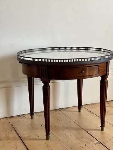 Antique French coffee table with marble top