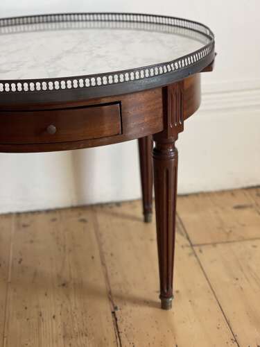 Antique French coffee table with marble top