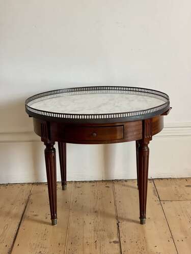 Antique French coffee table with marble top