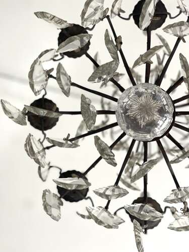 Large antique French crystal chandelier
