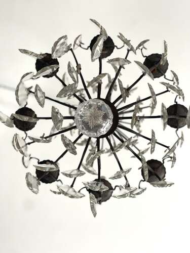Large antique French crystal chandelier