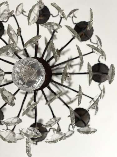 Large antique French crystal chandelier