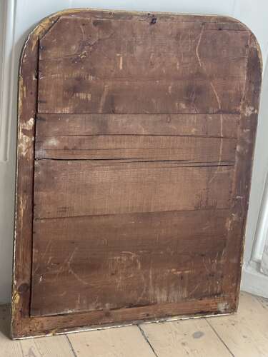 Antique French silver gilt and bare gesso mirror