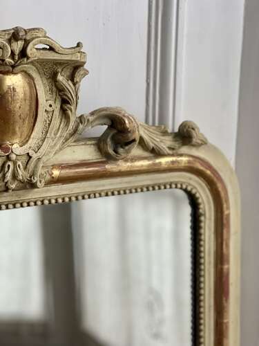 19th century French gilt and bare gesso mirror