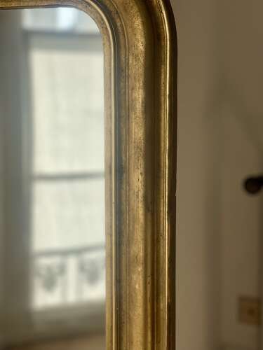 Large antique French gilt mirror c1800 - mercury glass