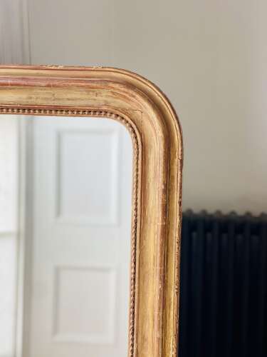 Antique French worn gilt Louis Philippe mirror