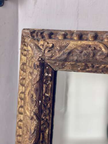 Antique French gilt rectangular mirror
