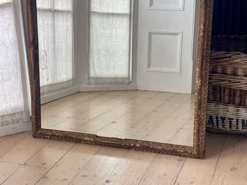 Antique French gilt rectangular mirror