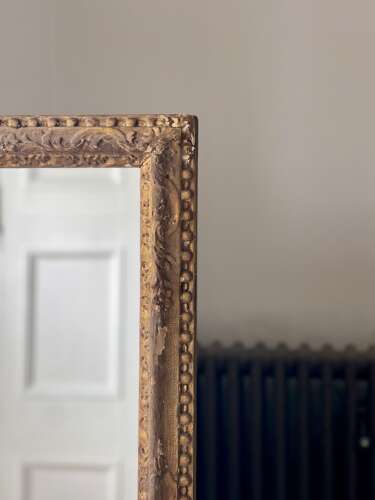 Antique French gilt rectangular mirror