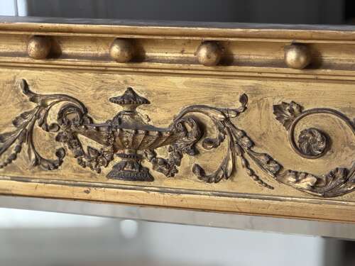 Antique English gilt overmantle mirror