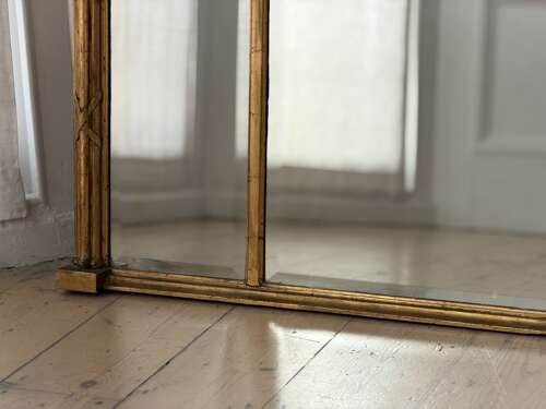 Antique English gilt overmantle mirror