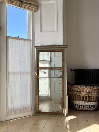 Antique French trumeau mirror - mercury glass