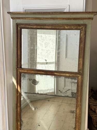 Antique French trumeau mirror - mercury glass