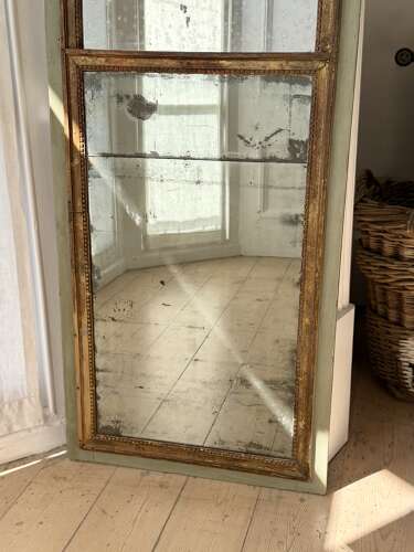 Antique French trumeau mirror - mercury glass