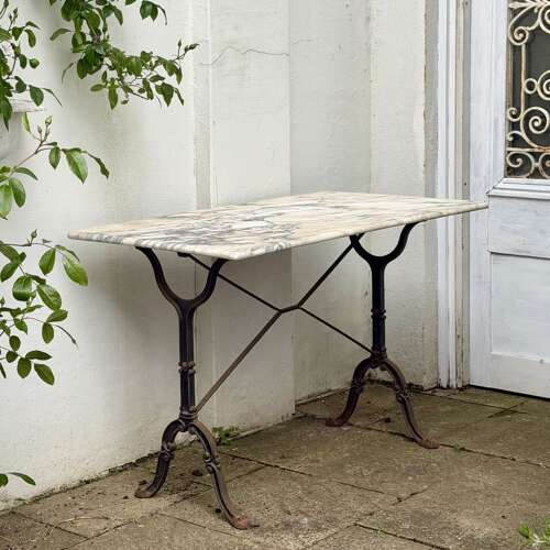 Antique French marble garden / kitchen table