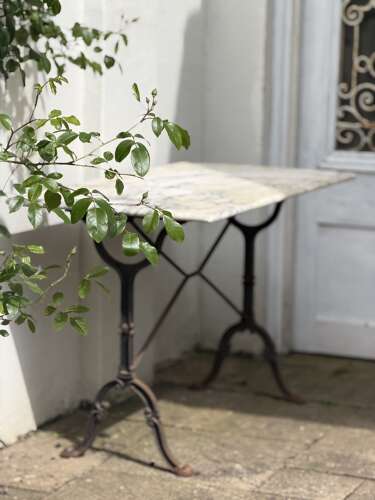 Antique French marble garden / kitchen table