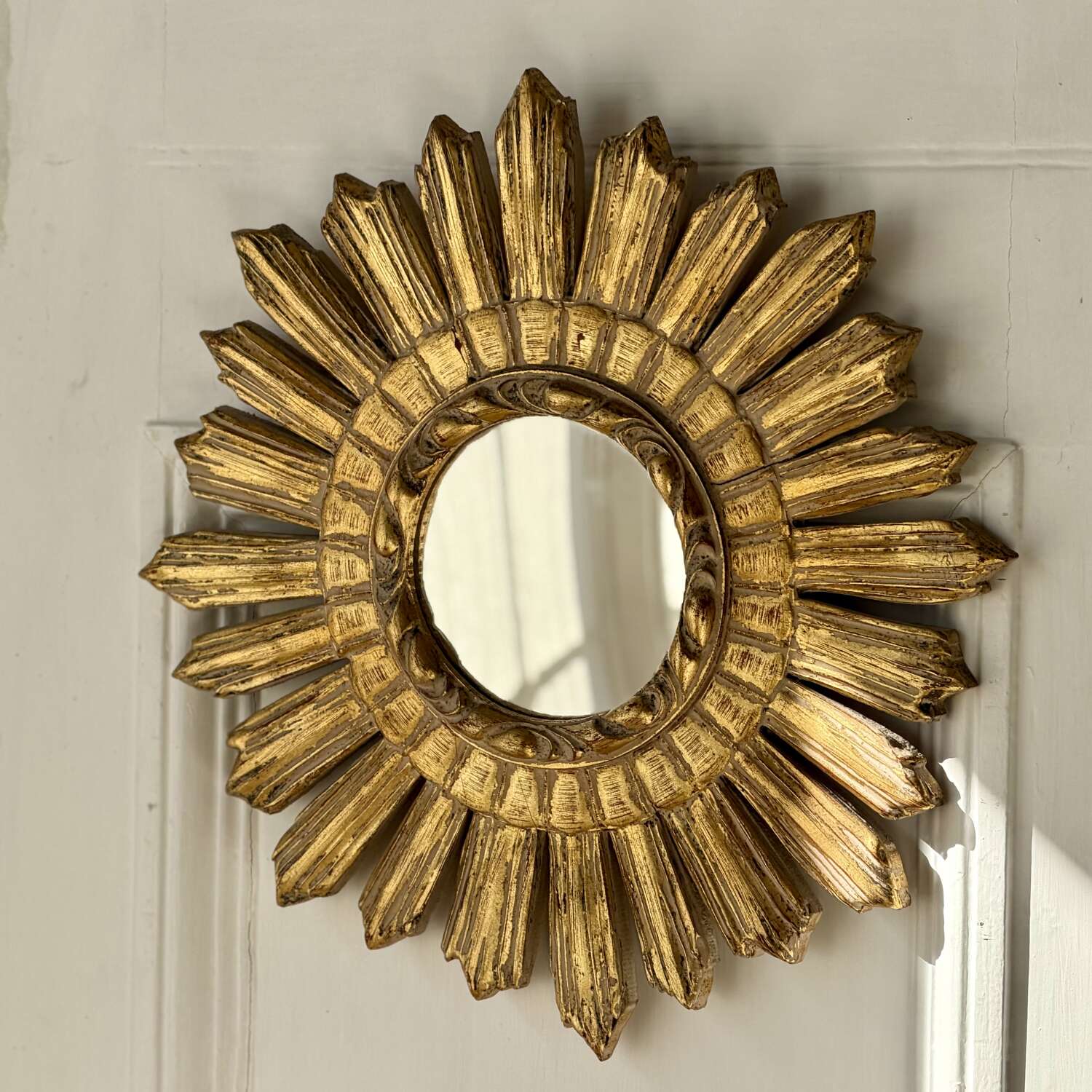 Vintage French gilt sunburst mirror