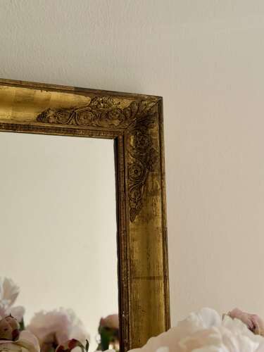 Antique French gilt rectangular mirror