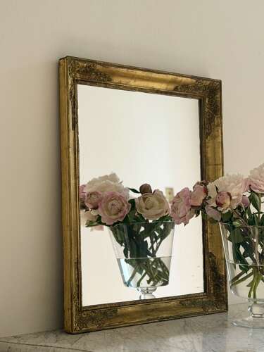 Antique French gilt rectangular mirror