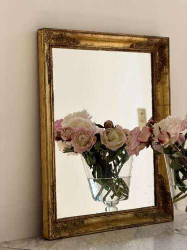Antique French gilt rectangular mirror