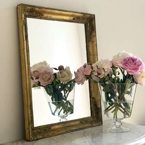 Antique French gilt rectangular mirror