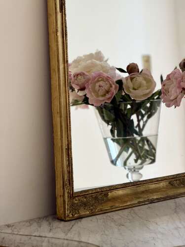 Antique French gilt rectangular mirror