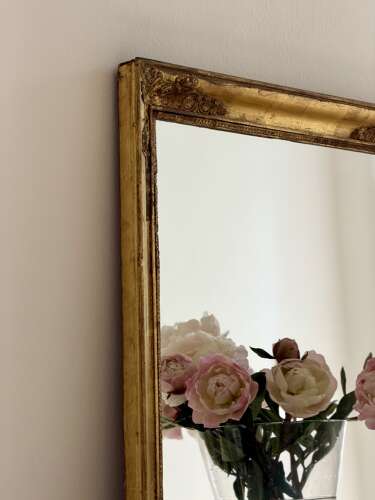 Antique French gilt rectangular mirror