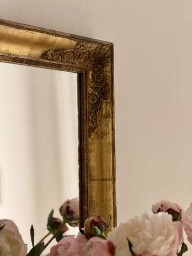 Antique French gilt rectangular mirror