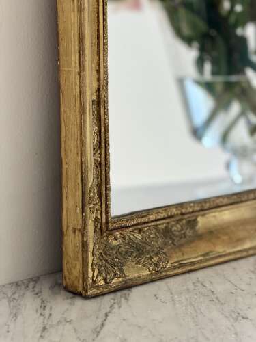 Antique French gilt rectangular mirror