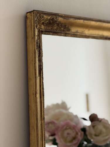 Antique French gilt rectangular mirror