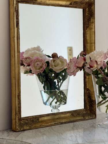 Antique French gilt rectangular mirror