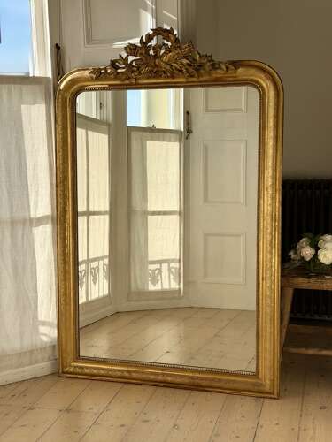 Large antique French gilt mirror