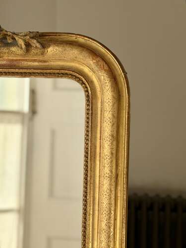 Large antique French gilt mirror