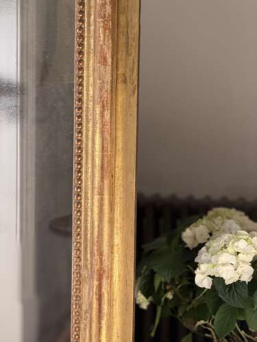 Large 18th century French gilt mirror - foxed mercury glass