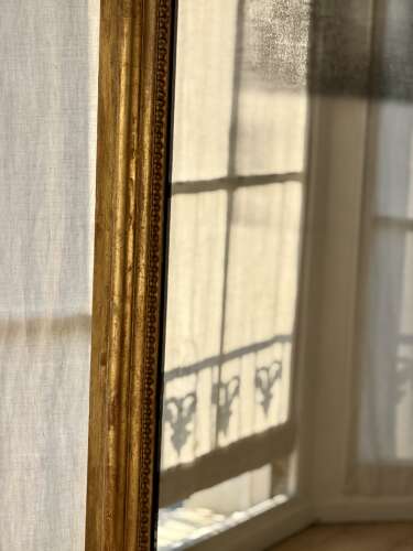 Large 18th century French gilt mirror - foxed mercury glass