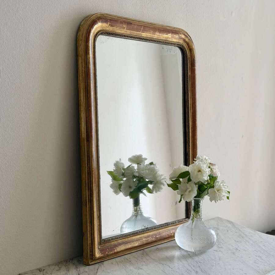 Antique French gilt Louis Philippe mirror c1800.