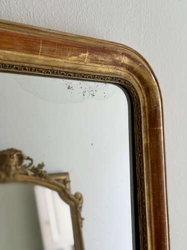 Antique French gilt Louis Philippe mirror c1800.