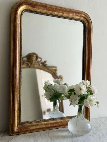 Antique French gilt Louis Philippe mirror c1800.