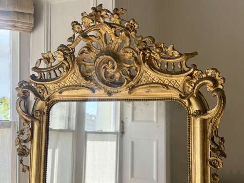 18th century French gilt mirror - mercury glass
