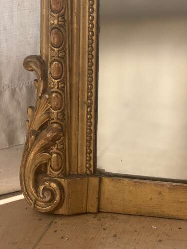 Large antique French gilt Louis XV mirror c1880