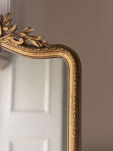 Large antique French gilt Louis XV mirror c1880