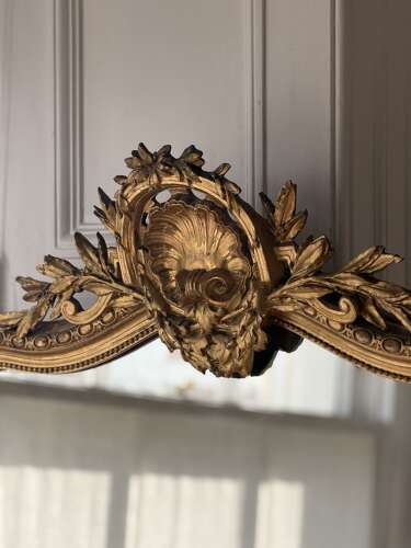 Large antique French gilt Louis XV mirror c1880