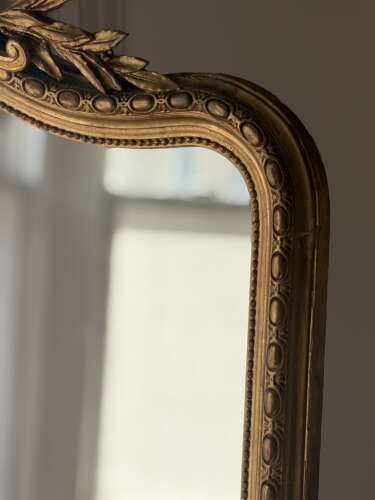Large antique French gilt Louis XV mirror c1880