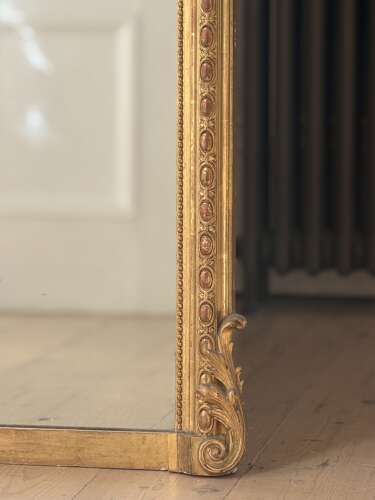 Large antique French gilt Louis XV mirror c1880