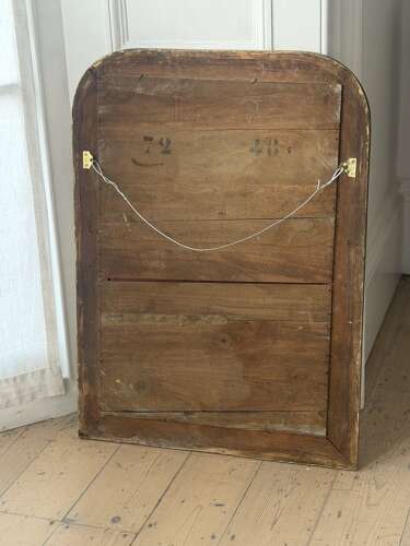 Antique French gilt and bare gesso Louis Philippe mirror
